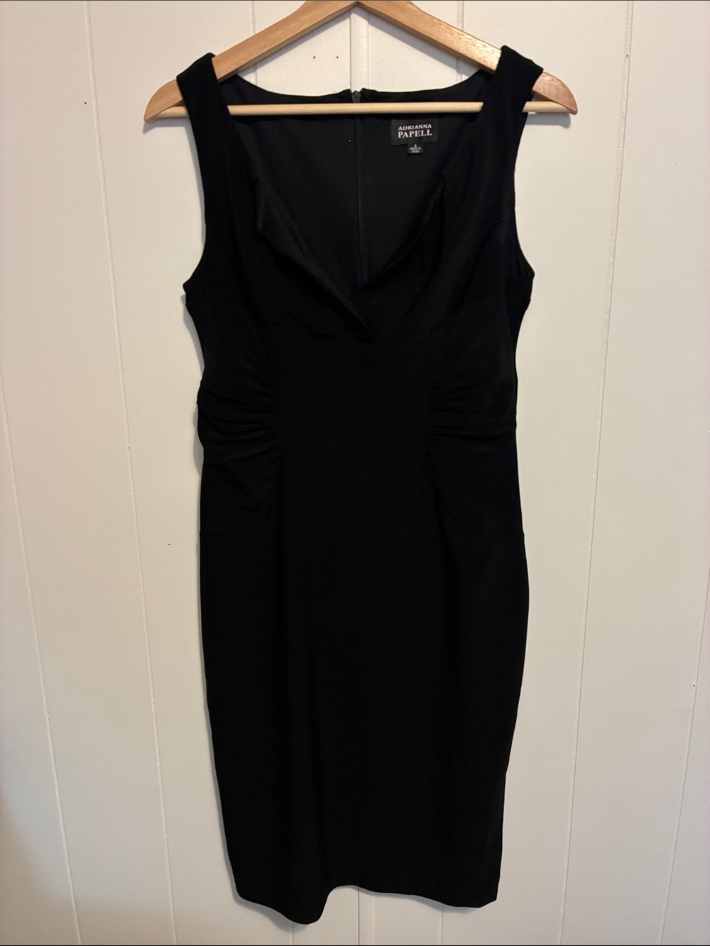 Adrianna Papell Black Sleeveless Midi Sheath Dress
